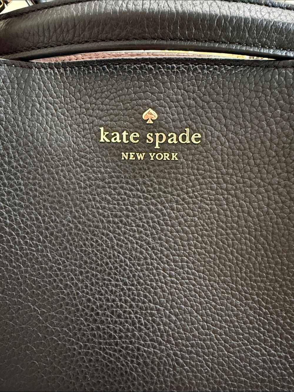 kate spade black pebbled leather crossbody with gold-tone logo - Picture 7 of 7